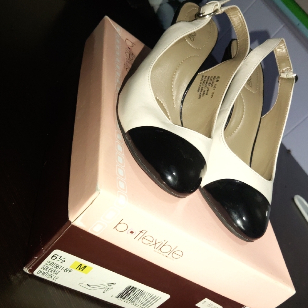 Women's Black and White Heels
